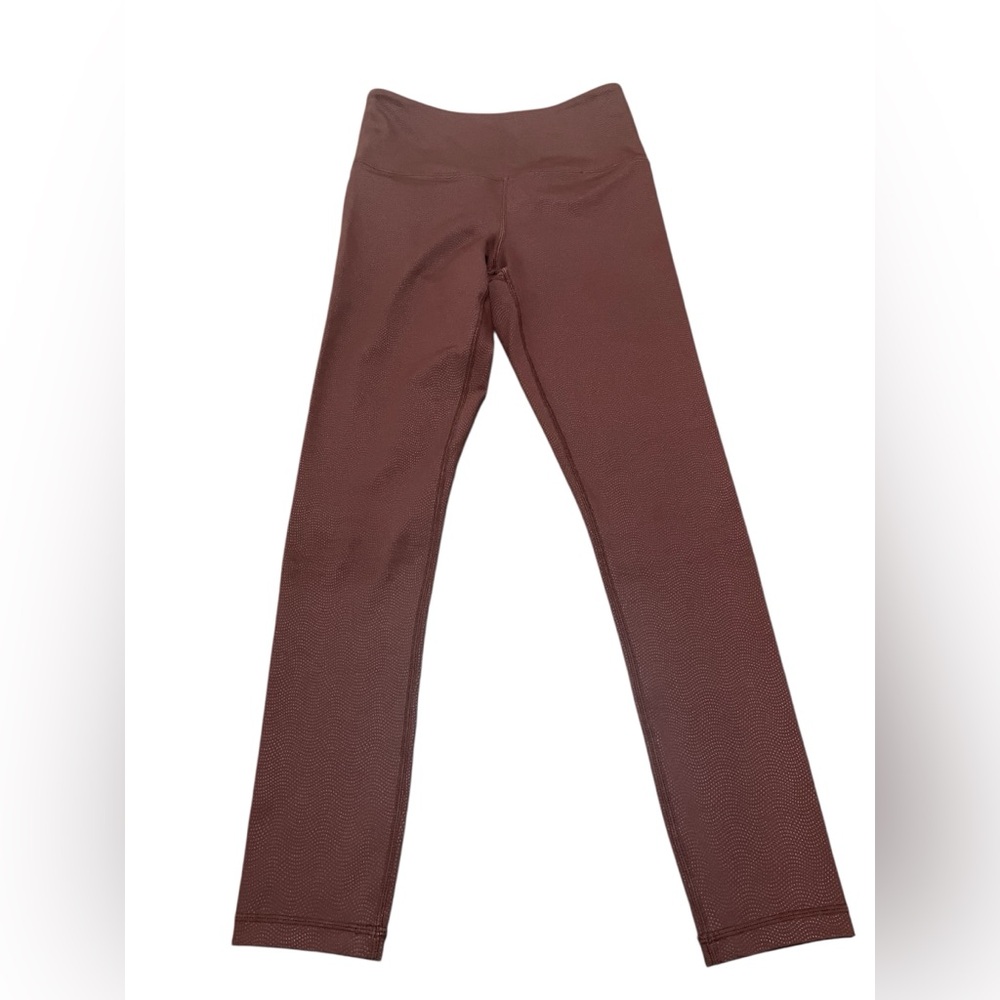 Zulia Burgundy Red Dot Pattern Mid Rise Leggings
